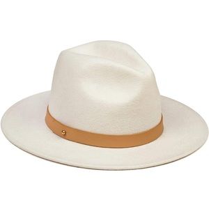 Lack of color wool felt fedora hat